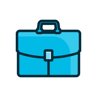 evrak çantası sembolleri beyaz arkaplanda izole edilmiş mavi simge vektör çizimi