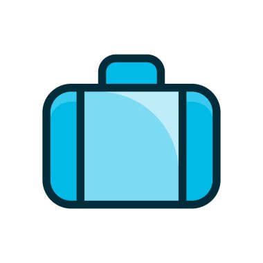 evrak çantası sembolleri beyaz arkaplanda izole edilmiş mavi simge vektör çizimi