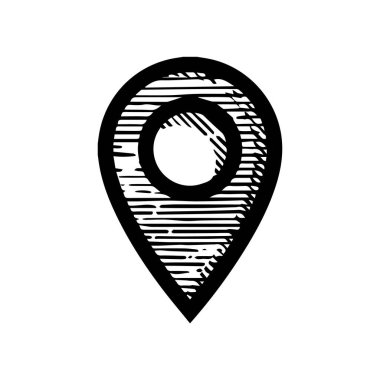 Hand Drawn pin map symbol vector