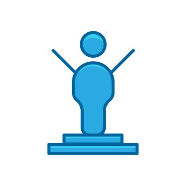 kutlama başarısı, iş mavi düz simgesi