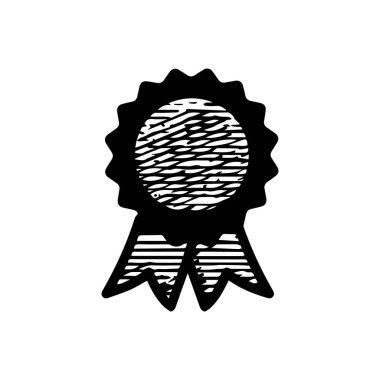 El çizimi madalyaları beyaz arkaplanda izole edilmiş ikon vektör çizimi