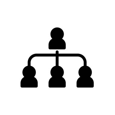 Liderlik bağlantısı, topluluk sembolü düz siyah çizgi simgesi, Vektör İllüstrasyonu