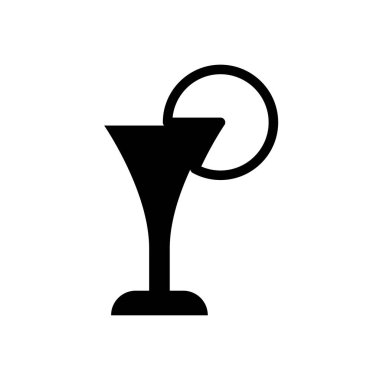 Şarap limonu sembolü düz siyah çizgi simgesi, Vektör İllüstrasyonu