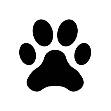 köpek patisi sembolü düz siyah çizgi simgesi, Vektör İllüzyonu