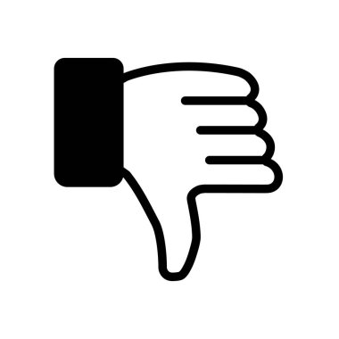 Eller aşağı doğru simge düz siyah çizgi simgesi, Vektör İllüstrasyonu