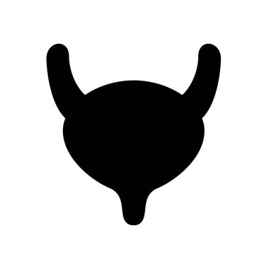 Üreter sembolü düz siyah çizgi simgesi, Vektör İllüstrasyonu