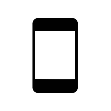 telefon sembolü düz siyah çizgi simgesi, Vektör İllüstrasyonu