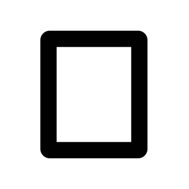 telefon tableti sembolü düz siyah çizgi simgesi, Vektör İllüstrasyonu