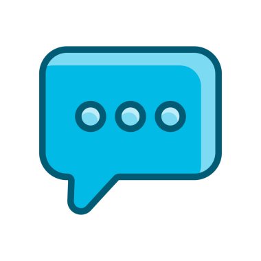 metin iletisi, balon konuşması mavi ikon vektör çizimi beyaz arkaplanda izole edildi