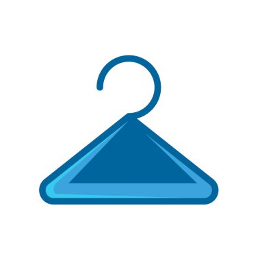 askı giysi mavi düz simge beyaz arkaplan izole