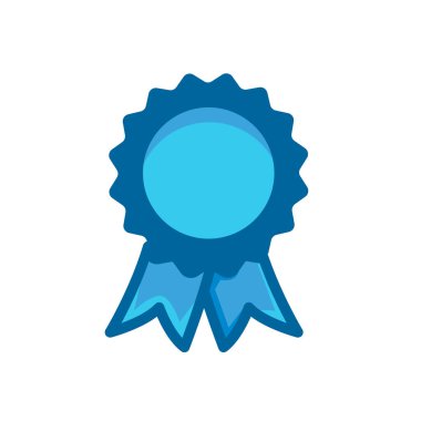 Madalya mavisi düz simge beyaz arkaplanda izole