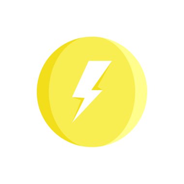 Beyaz arkaplanda yıldırım fırtınası simgesi izole edildi