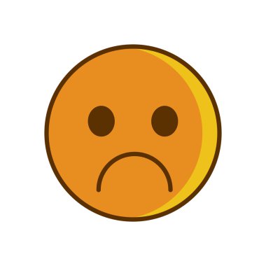 Üzgün insanlar beyaz arkaplanda turuncu düz ikon vektör çizimi