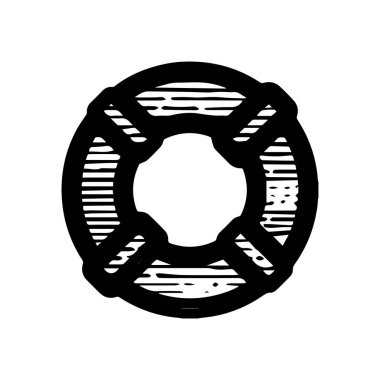 Güvenli havuz simgesi elle çizilmiş vektör çizimi beyaz arkaplanda izole edildi