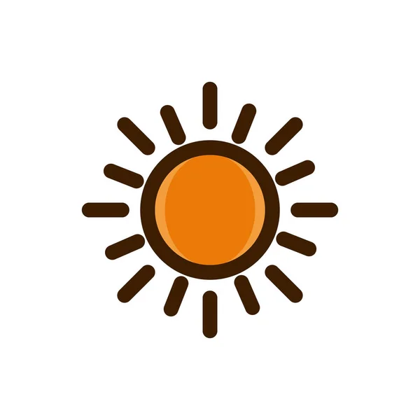Icono Del Símbolo Del Sol Ilustración Vectorial Naranja Aislado Sobre — Vector de stock