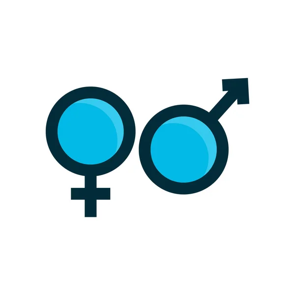 Чоловік Жінка Символ Синій Значок Векторні Ілюстрації Ізольовані Білому Тлі — стоковий вектор
