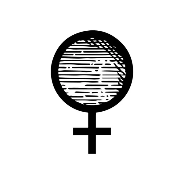 Femme Dessinée Main Symbole — Image vectorielle