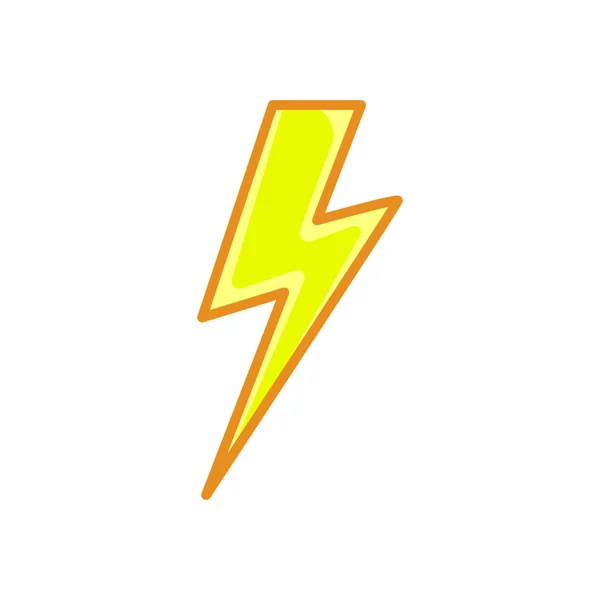 Blitzschlag Thunderbolt Line Stil Gelbe Farbe Flaches Symbol — Stockvektor