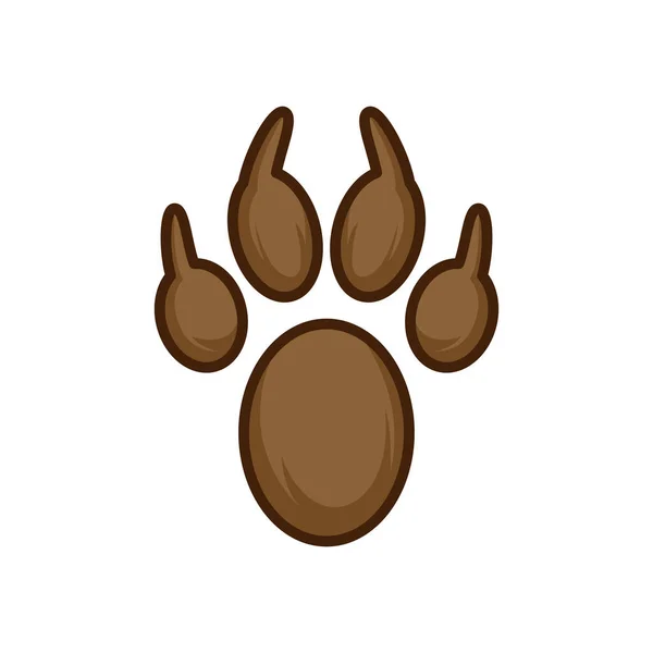 Paw Print Set Paw Foot Trail Print Animal Brown Color — Stock Vector