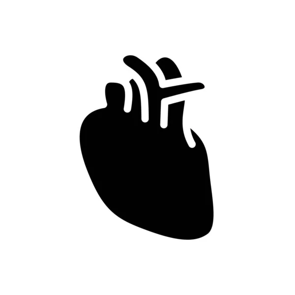 Herz Menschliches Symbol Flache Schwarze Linie Symbol Vektor Illustration — Stockvektor