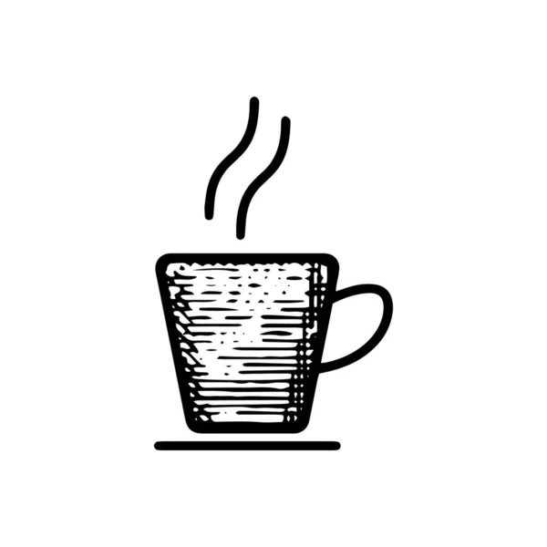 Handgezeichnete Kaffeetasse Symbol Vektor Illustration Isoliert Auf Weißem Hintergrund — Stockvektor