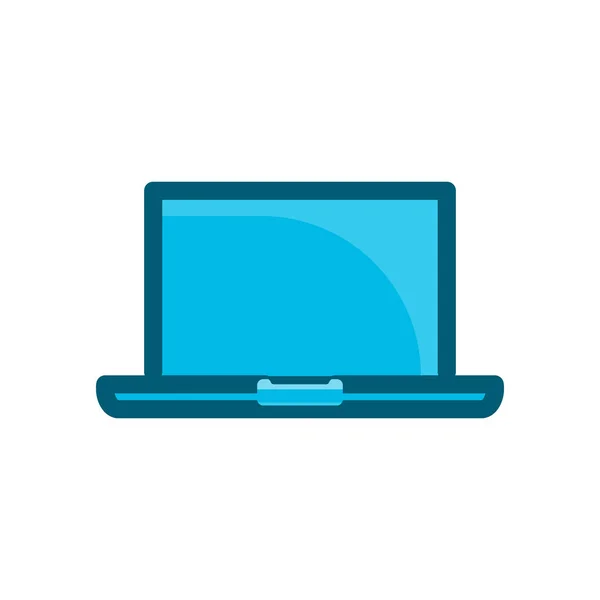 Laptop Blau Symbol Vektor Illustration Isoliert Auf Weißem Hintergrund — Stockvektor