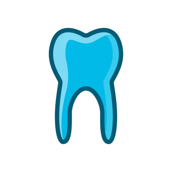 Dental Dente Azul Ícone Vetor Ilustração Isolado Fundo Branco — Vetor de Stock