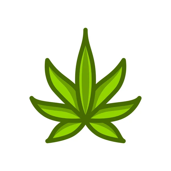 Cannabis Green Icon Vector Illustration Isolated White Background — Stock Vector