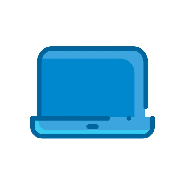 Laptop Computador Telefone Armazenamento Azul Plana Ícone Isolado Fundo Branco — Vetor de Stock