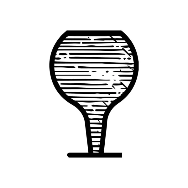 Скляна Іконка Рука Намальована Векторна Ілюстрація Ізольована Білому Фоні — стоковий вектор