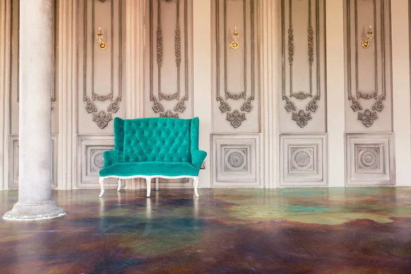 Luxury spacious hall interior with vintage furniture