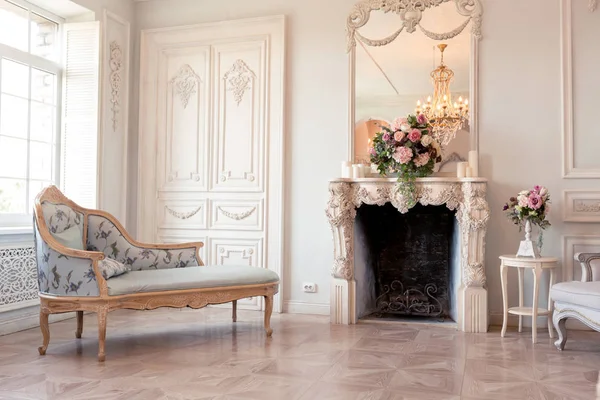 Luxury rich interior design with elegant vintage furniture