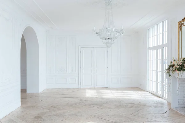 Stylish luxury hall interior design with vintage light furniture