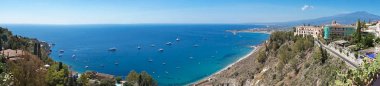 Akdeniz Sicilya kıyı peyzaj manzaralı panoramik