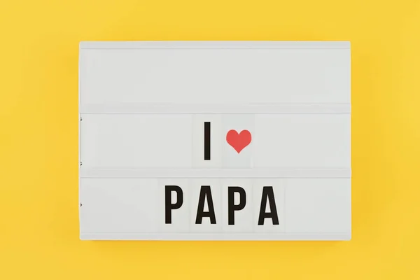 Feliz Dia dos Pais deitado. Lightbox com texto eu amo papai — Fotografia de Stock