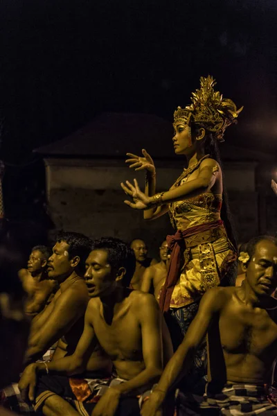 Kecak Ist Eine Form Balinesischen Tanzes Und Musikdramas Die Sich — Stockfoto