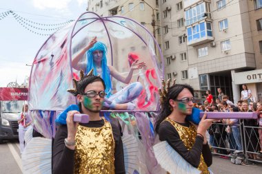 12 Haziran 2018, Rusya, Voronezh: Geçit sokak tiyatrolar. Platonik Festivali