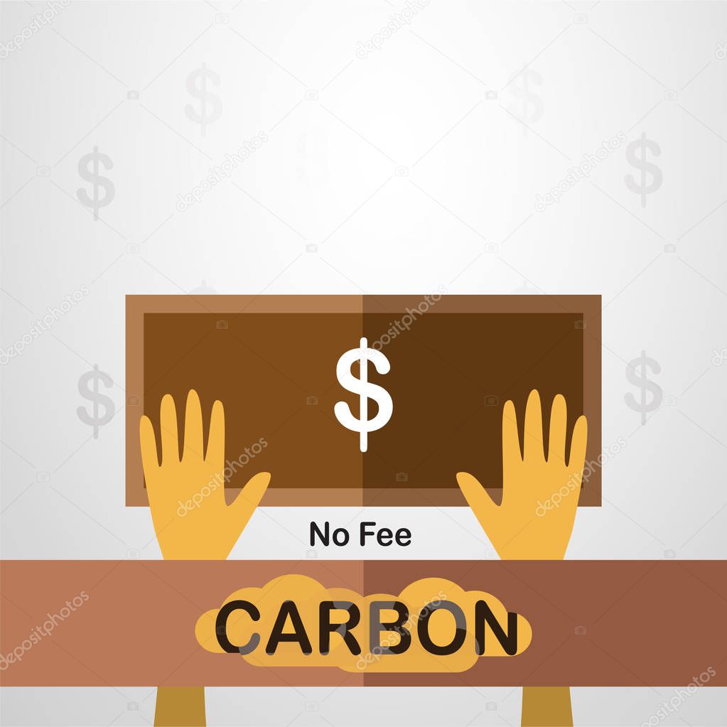 Vector design in concept of Carbon Pricing on grey gradient background.