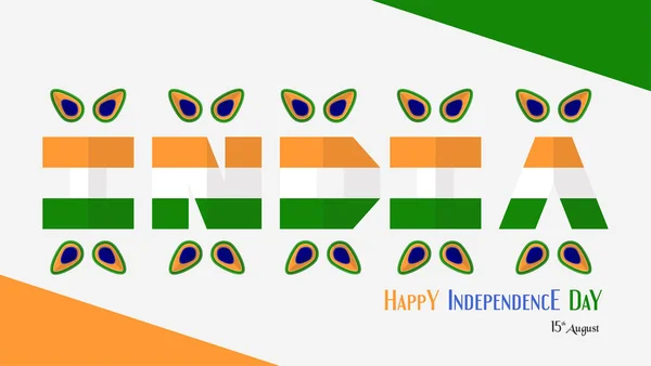 Happy Independence day of India country and Indian people with element of peacock. Vector illustration design isolated on white background.
