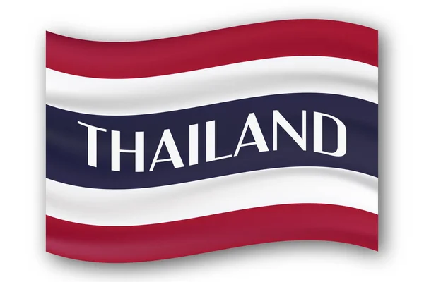 Nuevo Tipo Bandera Del País Tailandia Con Color Rojo Azul — Archivo Imágenes Vectoriales