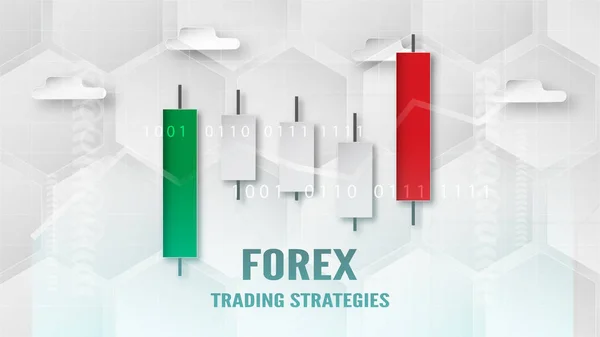 Forex trading stratejisi kavramı kağıt kesiği ve zanaat için iş, tüccar, yatırım, pazarlama. Vektör çizim üzerinde soyut teknoloji bacgkround beyaz ve gri. 