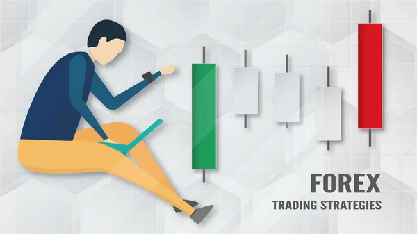 Forex Trading Stratejisi Kavramı Kağıt Kesiği Zanaat Için Tüccar Yatırım — Stok Vektör