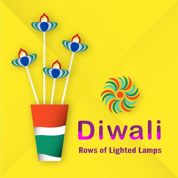 Einladungskarte Für Das Diwali Fest Des Hindu Vektor Illustration Design — Stockvektor