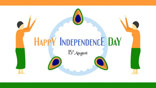 Happy Independence day of India country and Indian people. Vector illustration design isolated on white background.