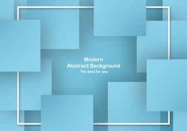 Mavi arka plan pastel renk ile kare şeklinde. İş sunumu, kapak için şablon. Vektör çizim 3d tarzı ile yeni trend.