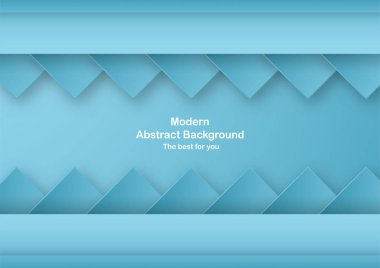 Pastel renk ile mavi arka plan. İş sunumu, kapak, davet, afiş, reklam, afiş için şablon. Yeni trend vektör çizim tasarım 3d kağıt kesme.