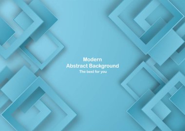 Pastel renk ile mavi arka plan. İş sunumu, kapak, davet, afiş, reklam, afiş için şablon. Yeni trend vektör çizim tasarım 3d kağıt kesme.