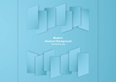 Pastel renk ile mavi arka plan. İş sunumu, kapak, davet, afiş, reklam, afiş için şablon. Yeni trend vektör çizim tasarım 3d kağıt kesme.
