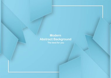 Pastel renk ile mavi arka plan. İş sunumu, kapak, davet, afiş, reklam, afiş için şablon. Yeni trend vektör çizim tasarım 3d kağıt kesme.