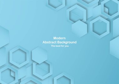 Pastel renk ile mavi arka plan. İş sunumu, kapak, davet, afiş, reklam, afiş için şablon. Yeni trend vektör çizim tasarım 3d kağıt kesme.